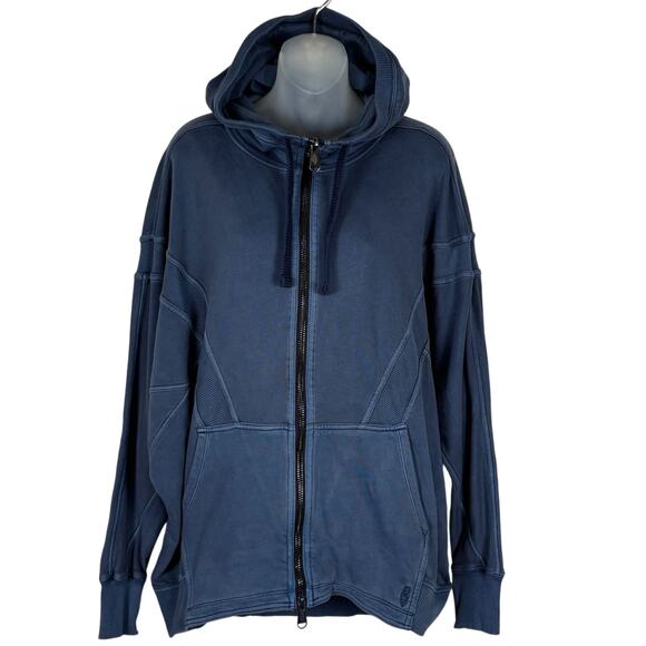 Free People ALL YOUR LOVE Oversized Hoodie Sweatshirt Supernova Blue S NWOT $128 - Picture 5 of 11